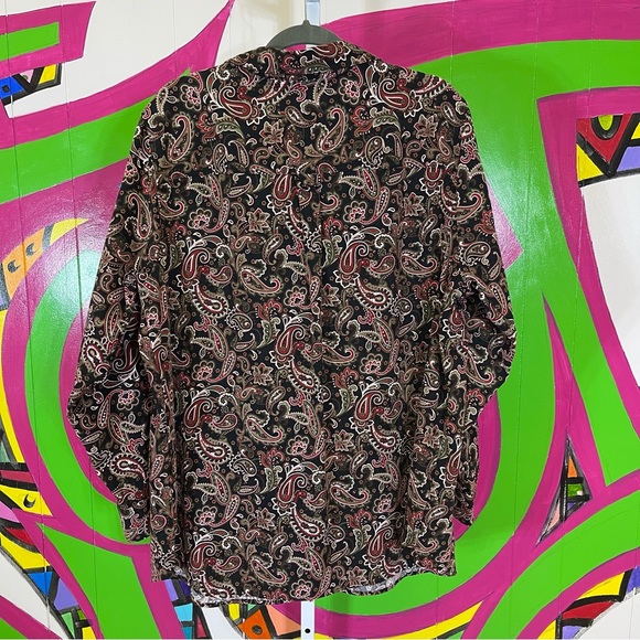 Woman Within, Paisley Long Sleeve Button Up Shirt. Size 1X. Excellent condition! - Picture 5 of 5